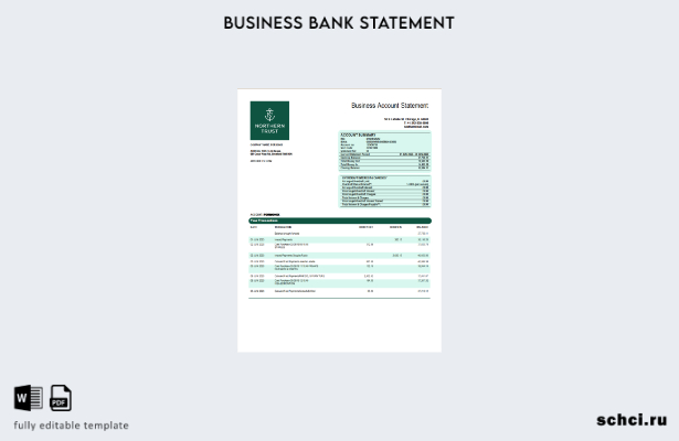 скачать цифровую версию заявления компании Northern Trust Bank в формате Word и 